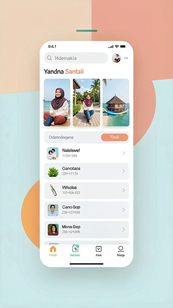 Tampilan antarmuka utama yang menarik dan dinamis.