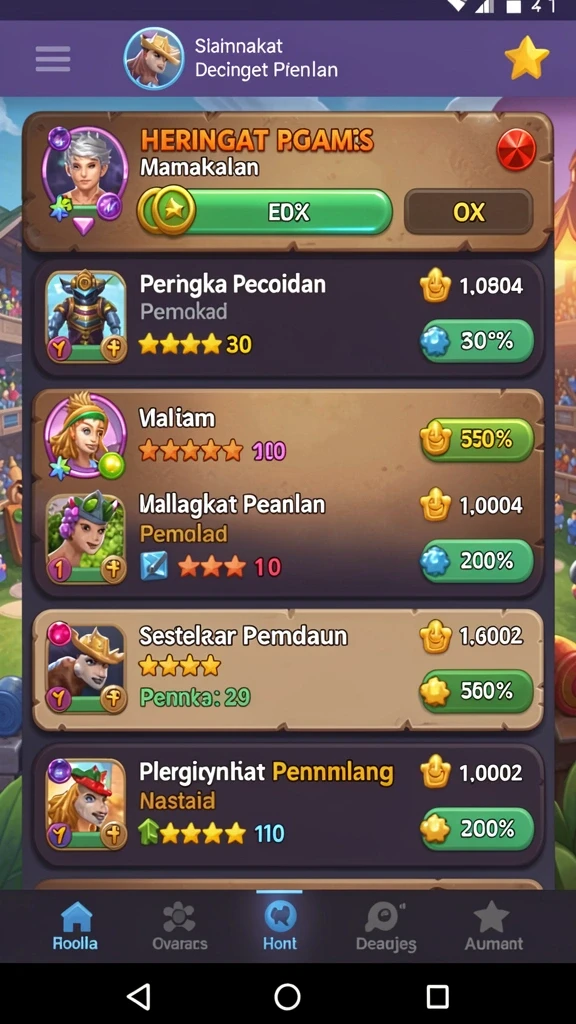 Fasilitas live chat untuk interaksi antar pemain.