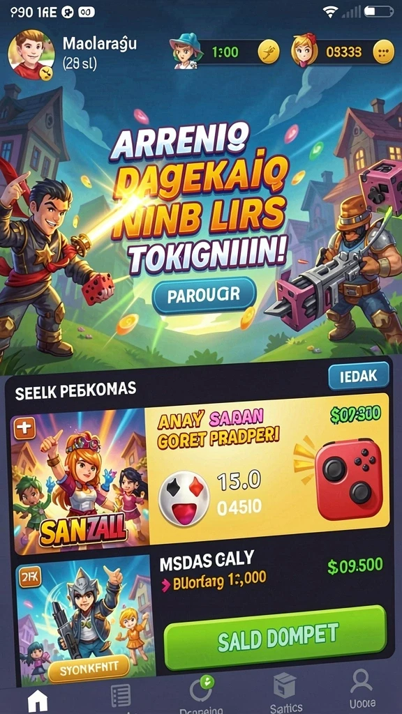 Tangkapan layar menunjukkan grafik yang memukau dan dunia permainan yang berwarna.
